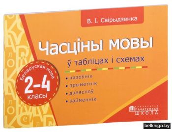 Часцiны мовы ў таблiцах i схемах. 2-4 кл